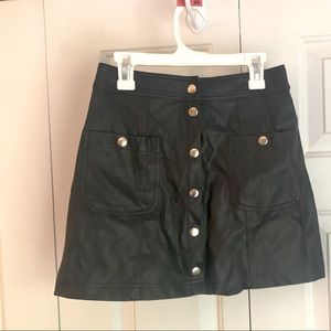 Leather Button-up Skirt